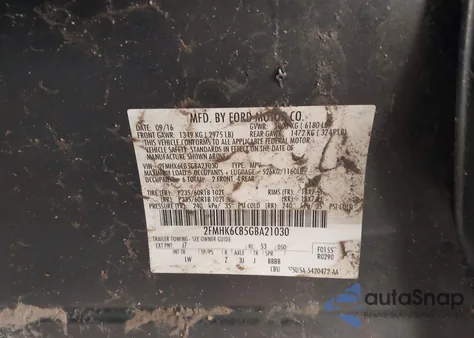 2016 Ford Flex Sel z USA, uszkodzony, nr VIN 2FMHK6C85GBA21030